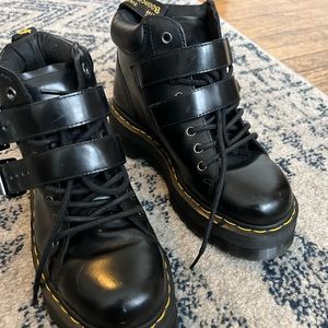 Doc Martens Platform Short Boot with Double Buckles